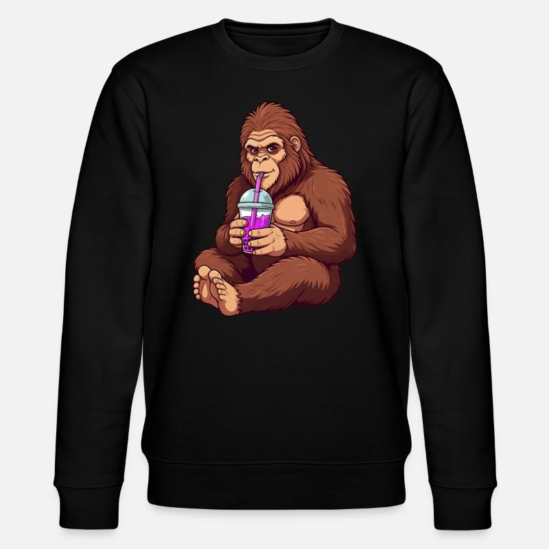 Entspannter Bigfoot Bubble Tea - Stanley/Stella Unisex Bio-Sweatshirt CHANGER  - Schwarz
