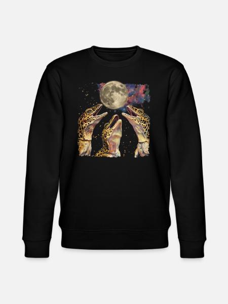Leopard Gecko Lizard Howling Moon - Stanley/Stella CHANGER Unisex Organic Sweatshirt - black