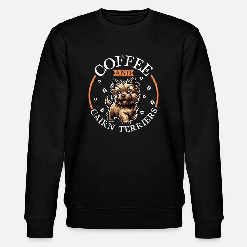 Coffee and Cairn Terrier - Stanley/Stella CHANGER Unisex Organic Sweatshirt - black