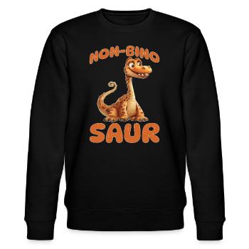 Non-Bino Saur - Stanley/Stella Unisex Bio-Sweatshirt CHANGER  - Schwarz - Vorne - Nik (191cm) & Marisol (170cm)