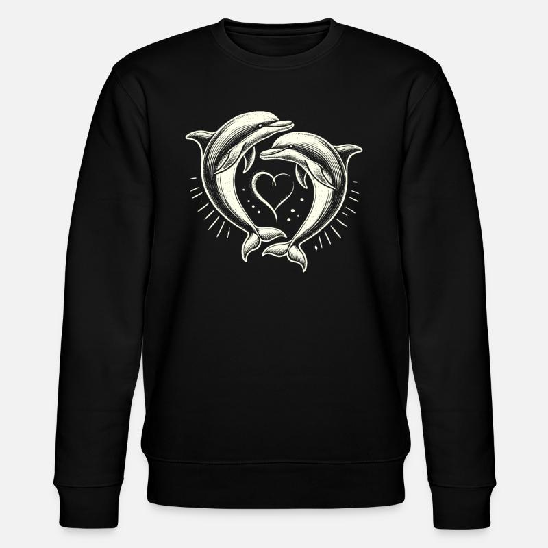 Dauphin, Dauphins Mignons, Coeur - Sweat bio CHANGER Stanley/Stella Unisexe - noir