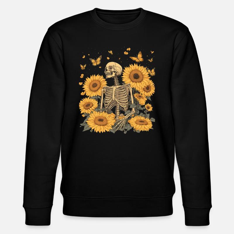 Skelett Blumen - Stanley/Stella Unisex Bio-Sweatshirt CHANGER  - Schwarz