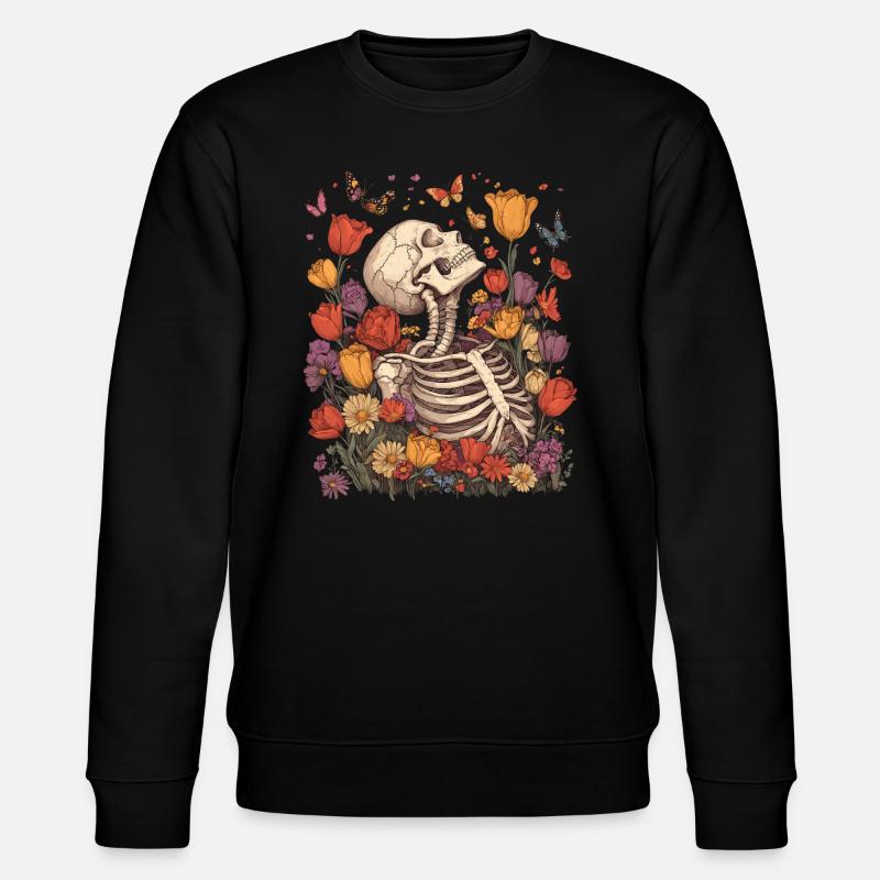 Fleurs squelettes - Sweat bio CHANGER Stanley/Stella Unisexe - noir