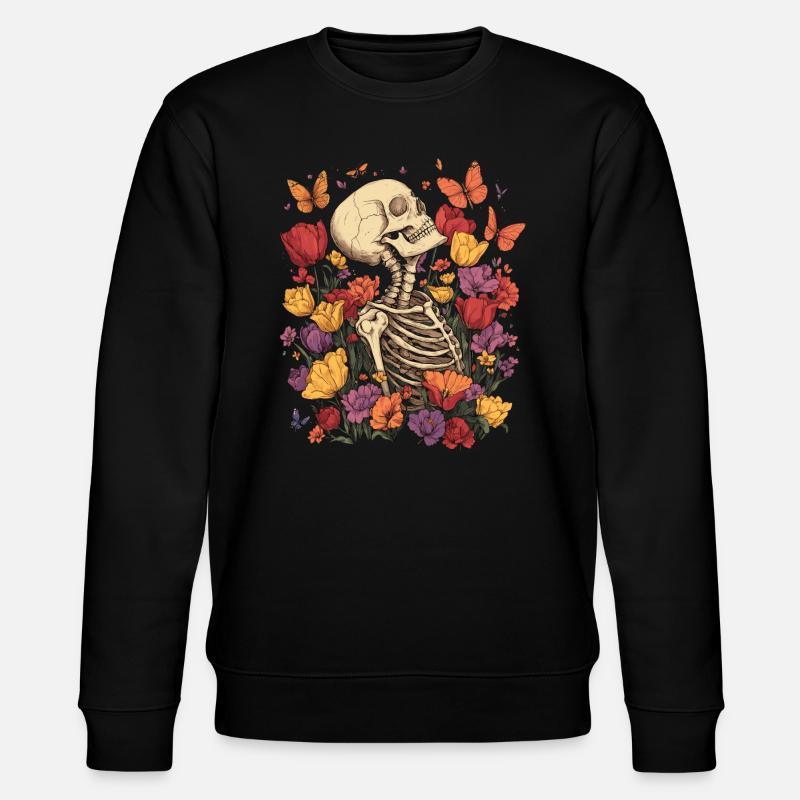 Fleurs squelettes - Sweat bio CHANGER Stanley/Stella Unisexe - noir