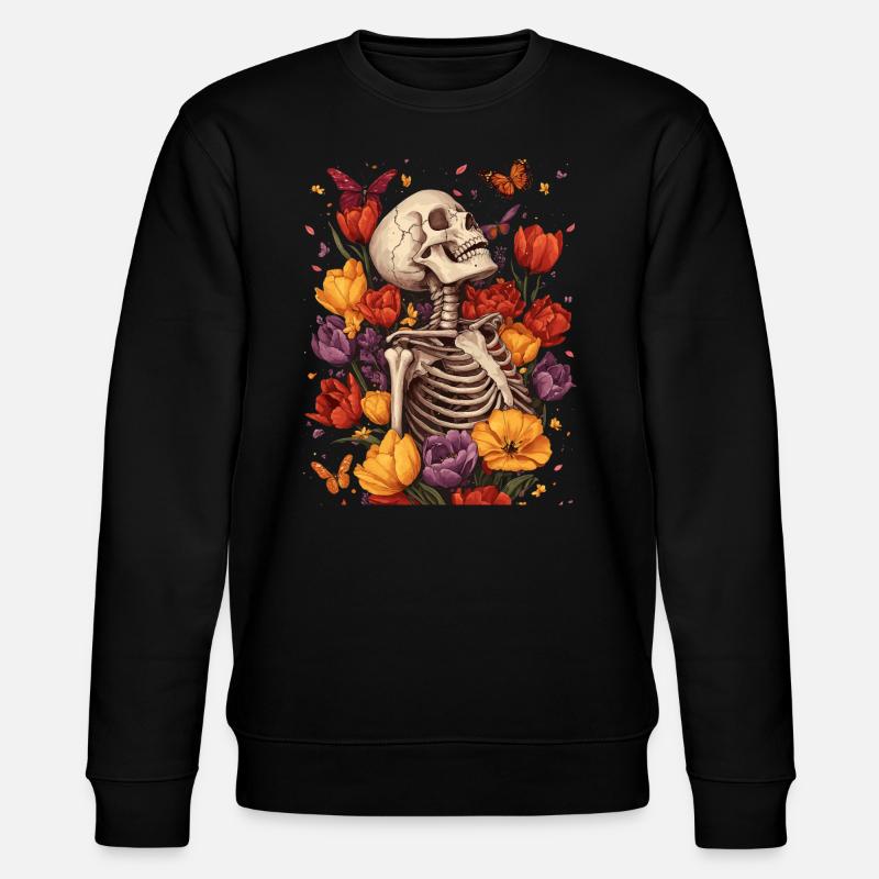 Fleurs squelettes - Sweat bio CHANGER Stanley/Stella Unisexe - noir