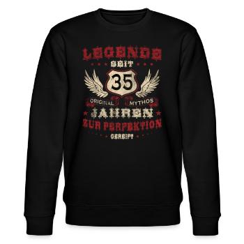 Legende 35 Jahre 35. Geburtstag Männer Frauen - Stanley/Stella Unisex Bio-Sweatshirt CHANGER  - Schwarz - Vorne - Nik (191cm) & Marisol (170cm)