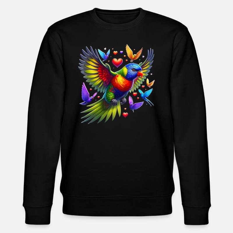 Regenbogenlori - Stanley/Stella Unisex Bio-Sweatshirt CHANGER - Schwarz