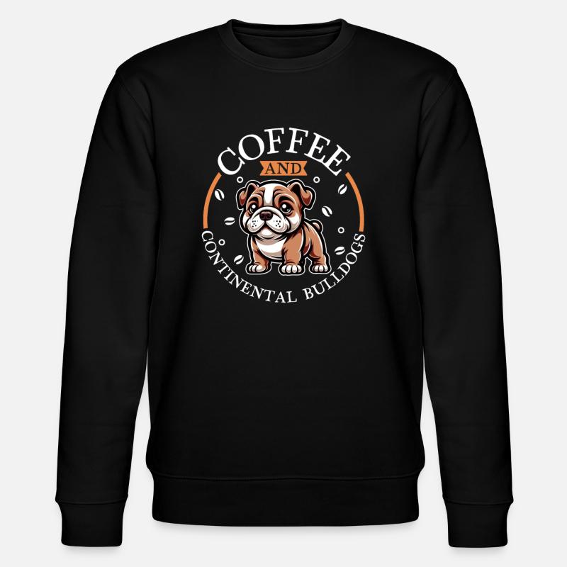 Café et bouledogue continental - Sweat bio CHANGER Stanley/Stella Unisexe - noir
