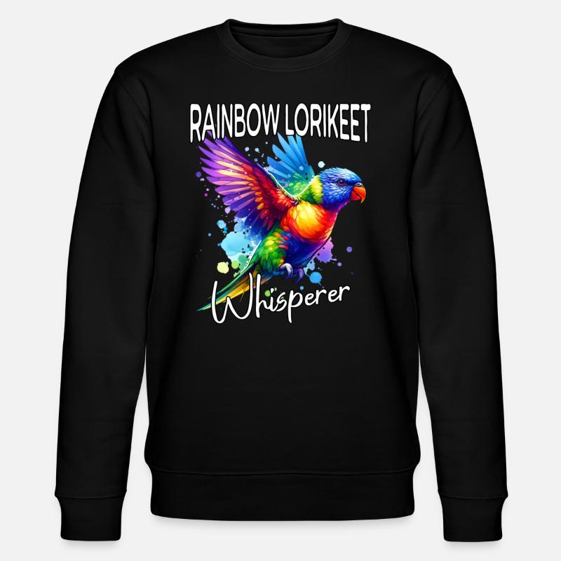 Rainbow Lorikeet Whisperer - Stanley/Stella CHANGER Unisex Organic Sweatshirt - black