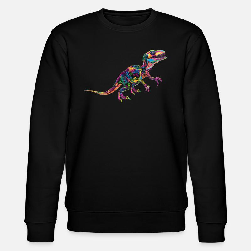 Velociraptor Dinosaurier Popart - Stanley/Stella Unisex Bio-Sweatshirt CHANGER - Schwarz