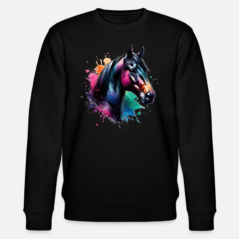 Cheval motif trotteur - Sweat bio CHANGER Stanley/Stella Unisexe - noir