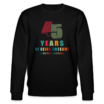 45 Jahre Legende Mann 45 Geburtstags - Stanley/Stella Unisex Bio-Sweatshirt CHANGER  - Schwarz - Vorne - Nik (191cm) & Marisol (170cm)