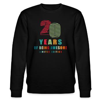 20. Geburtstag 20 Jahre Geburtstagsspruch Geschenk - Stanley/Stella Unisex Bio-Sweatshirt CHANGER  - Schwarz - Vorne - Nik (191cm) & Marisol (170cm)