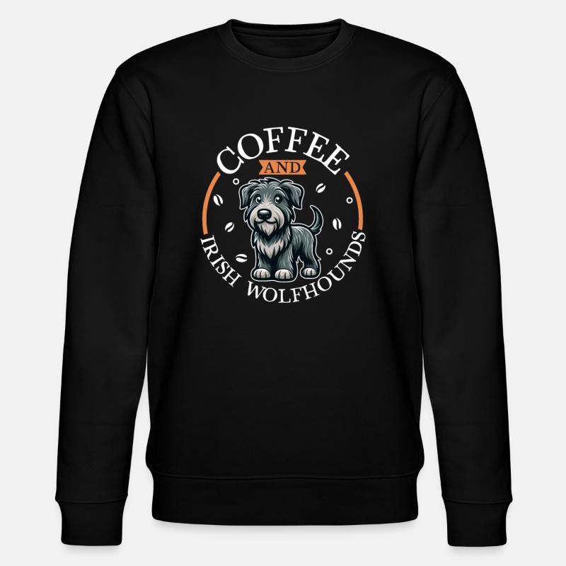 Kaffee und Irischer Wolfshund - Stanley/Stella Unisex Bio-Sweatshirt CHANGER  - Schwarz