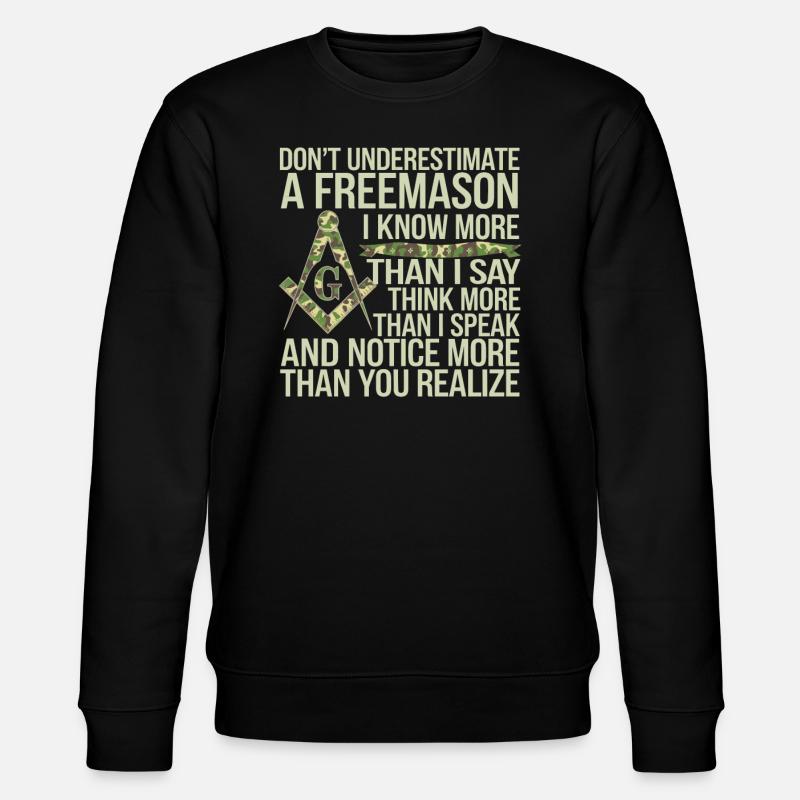 Mason Masonic Camo Freemason - Stanley/Stella Unisex Bio-Sweatshirt CHANGER  - Schwarz