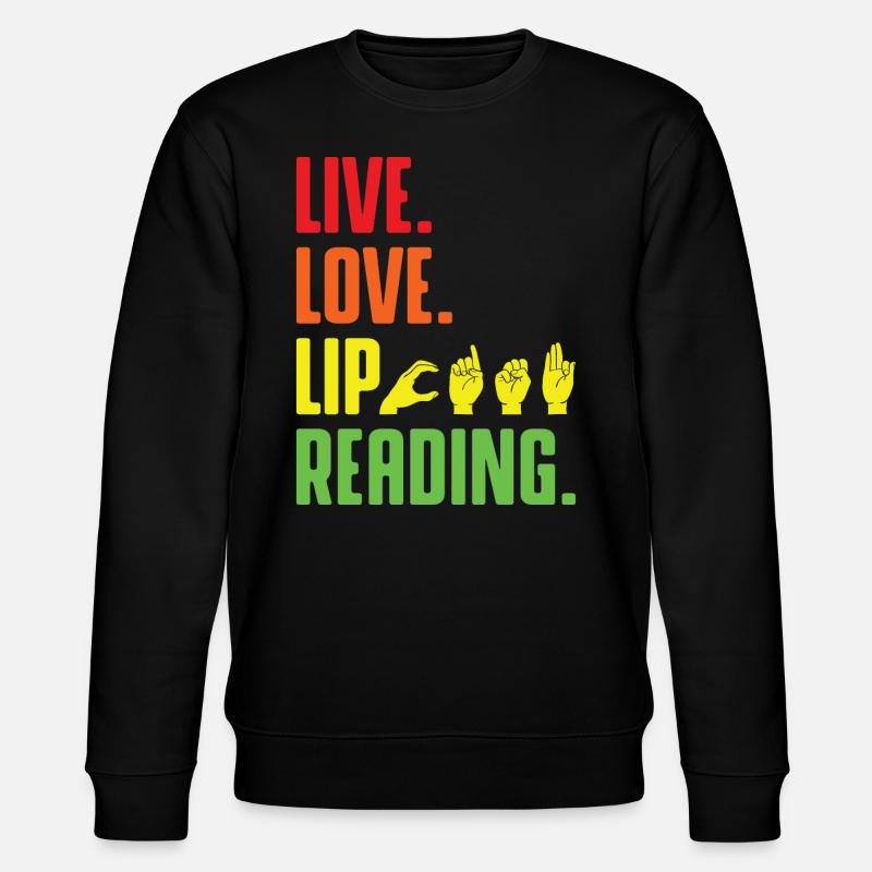 Deaf Pride ASL Sign Language - Stanley/Stella CHANGER Unisex Organic Sweatshirt - black
