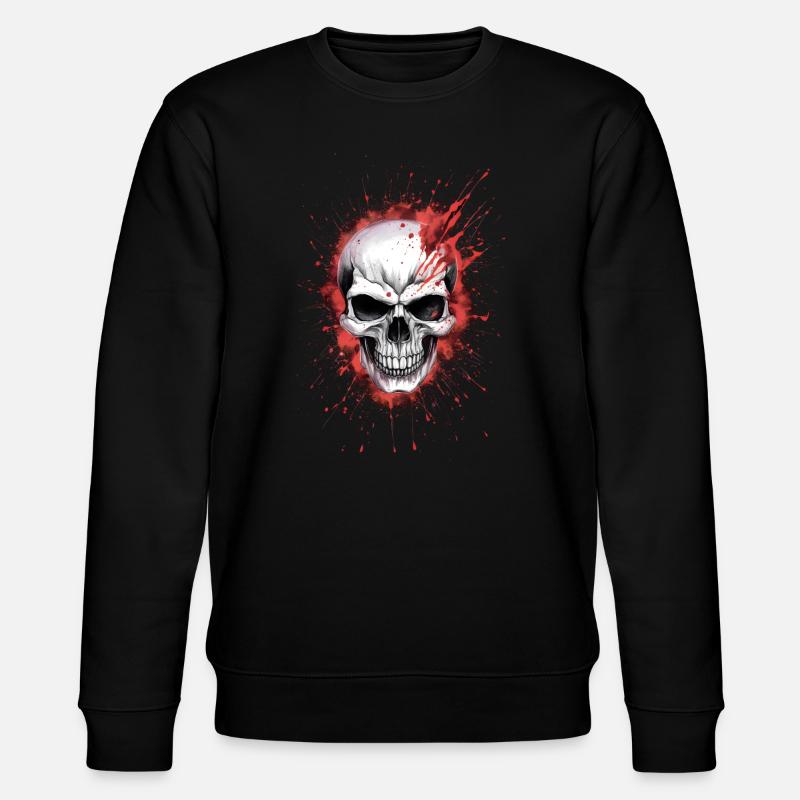 Unheimlicher Schädel mit Blut - Stanley/Stella Unisex Bio-Sweatshirt CHANGER  - Schwarz