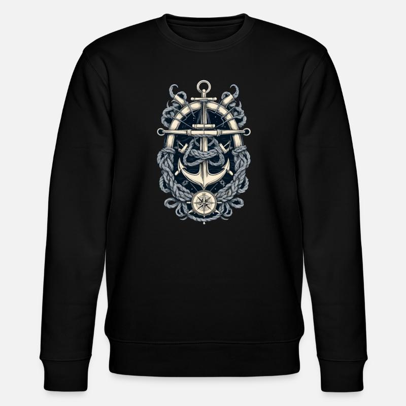 Ästhetisches Anker Design - Stanley/Stella Unisex Bio-Sweatshirt CHANGER  - Schwarz