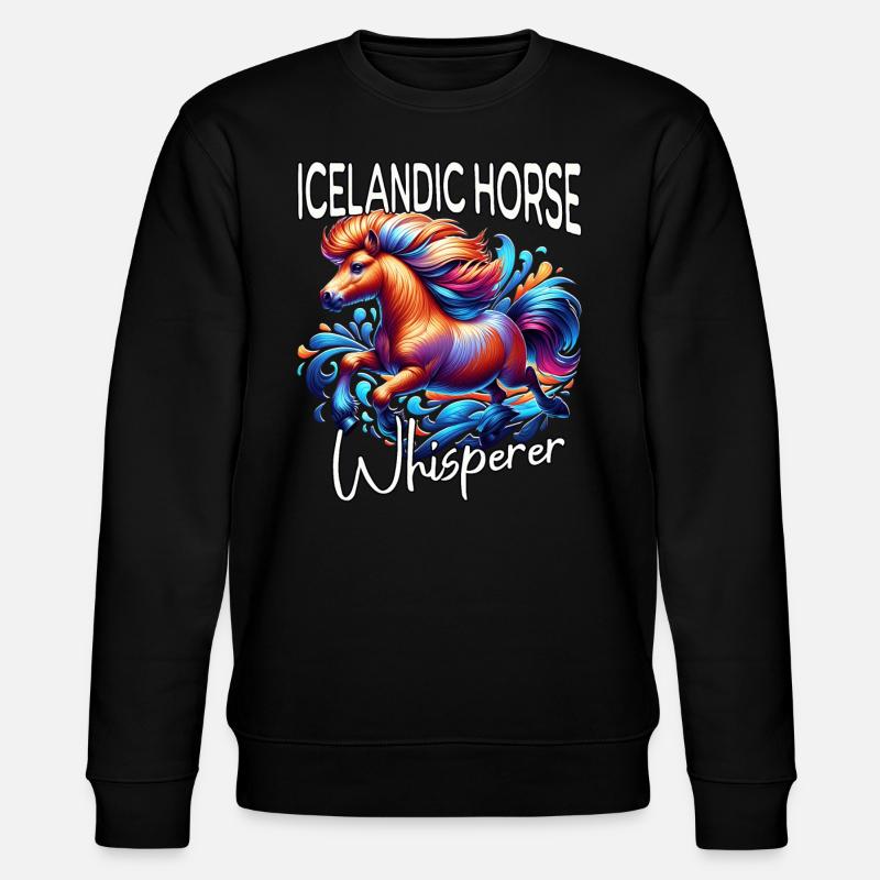 Isländer Flüsterer Pferd - Stanley/Stella Unisex Bio-Sweatshirt CHANGER  - Schwarz