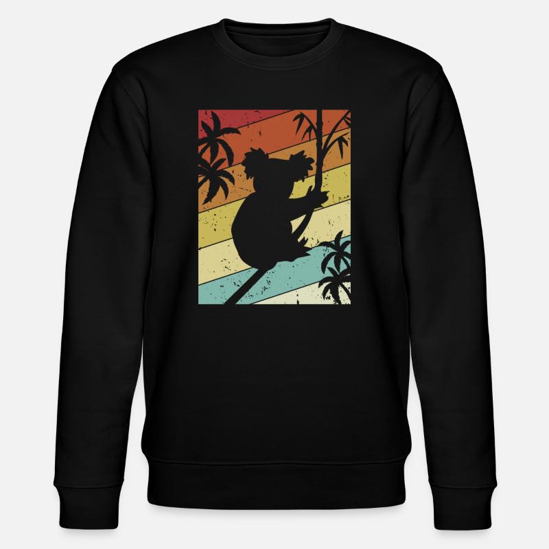 Retro Koalabear Eucalyptus Phascolarctos Cinereus - Stanley/Stella CHANGER Unisex Organic Sweatshirt - black