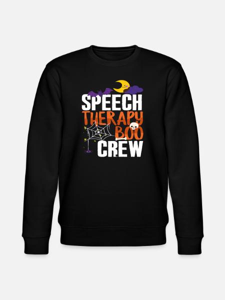 Speech Therapy Boo Crew Halloween - Stanley/Stella CHANGER Unisex Organic Sweatshirt - black