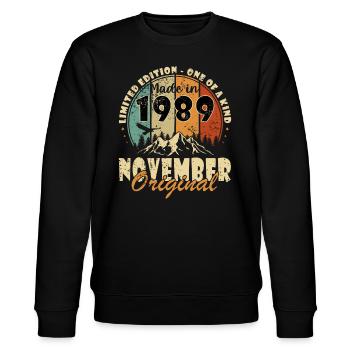 Novembre 1989 Anniversaire - Novembre 1989 Cadeau - Sweat bio CHANGER Stanley/Stella Unisexe - noir - Devant - Nik (191cm) & Marisol (170cm)