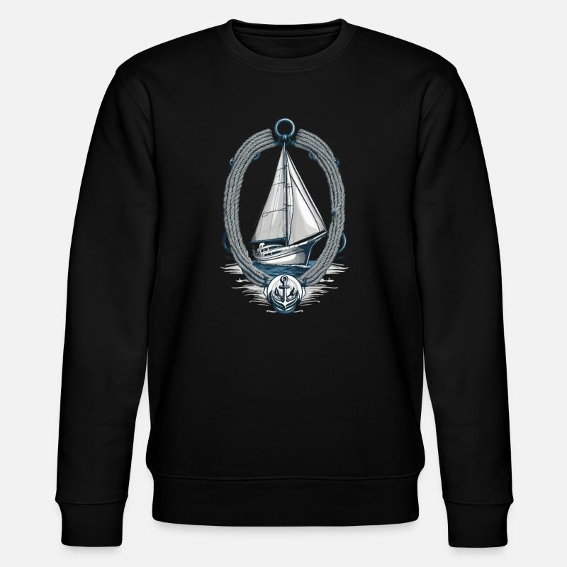 Sailing Adventure Maritime Elegance - Stanley/Stella CHANGER Unisex Organic Sweatshirt - black