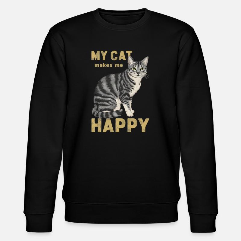 Mon chat me rend heureuse - Sweat bio CHANGER Stanley/Stella Unisexe - noir