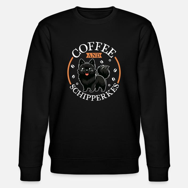Kaffee und Schipperke - Stanley/Stella Unisex Bio-Sweatshirt CHANGER  - Schwarz