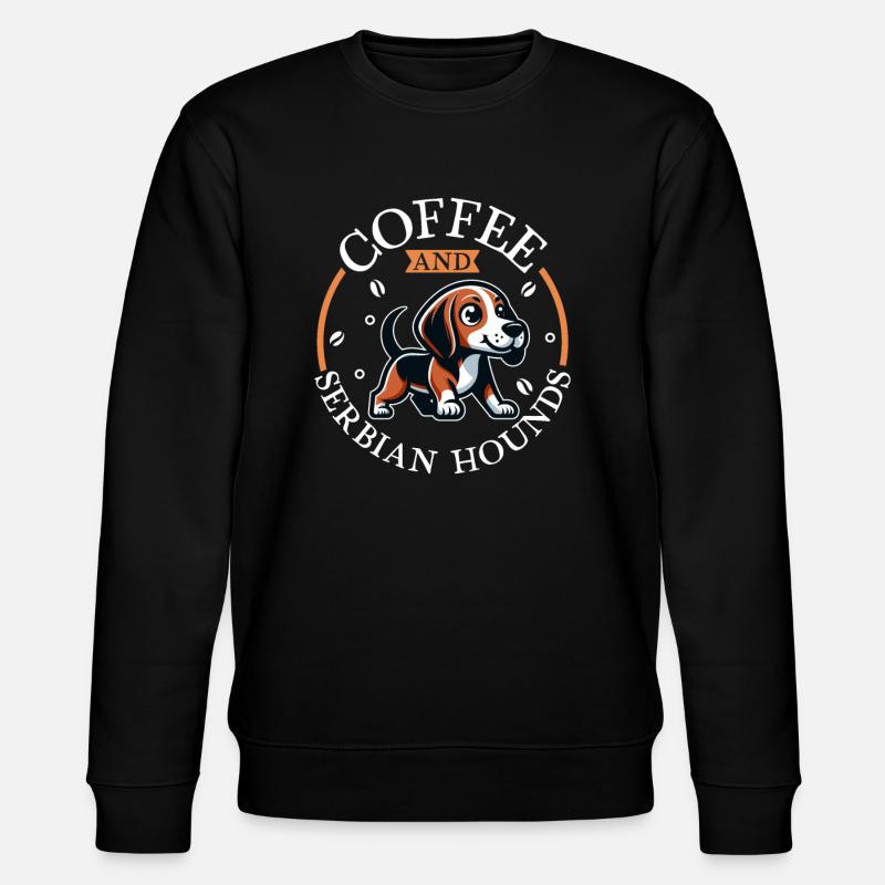 Café et lévrier serbe - Sweat bio CHANGER Stanley/Stella Unisexe - noir