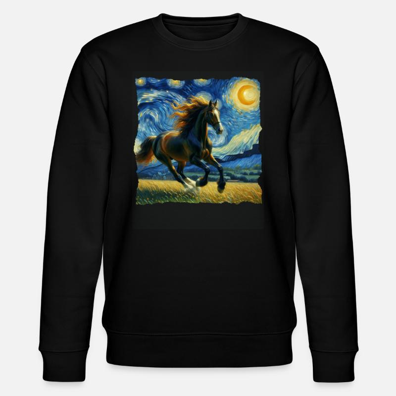 Irisches Zugpferd Starry Night - Stanley/Stella Unisex Bio-Sweatshirt CHANGER - Schwarz