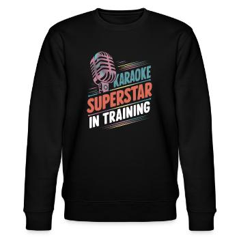 Karaoke superstar in training - Stanley/Stella CHANGER Unisex Organic Sweatshirt - black - Front - Nik (191cm) & Marisol (170cm)