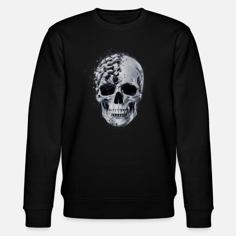 Zerfallener Schädel - Stanley/Stella Unisex Bio-Sweatshirt CHANGER  - Schwarz