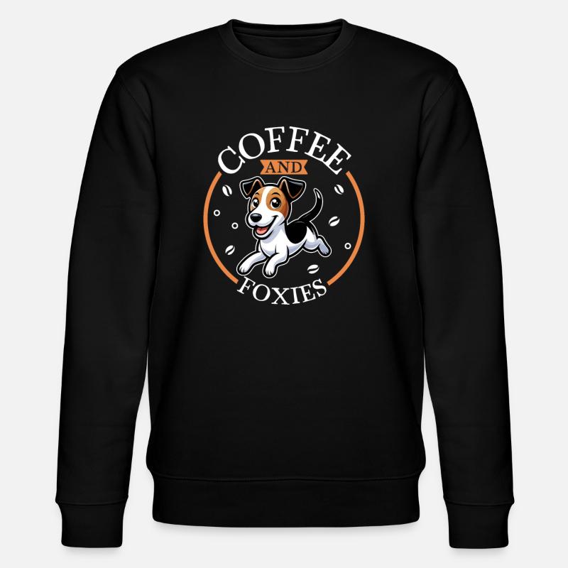 Kaffee und Glatthaar-Foxterrier - Stanley/Stella Unisex Bio-Sweatshirt CHANGER  - Schwarz