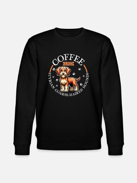 Coffee and Styrian Wirehaired Hound - Stanley/Stella CHANGER Unisex Organic Sweatshirt - black