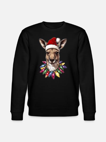 Kangaroo Australia Christmas Hat Xmas - Stanley/Stella CHANGER Unisex Organic Sweatshirt - black