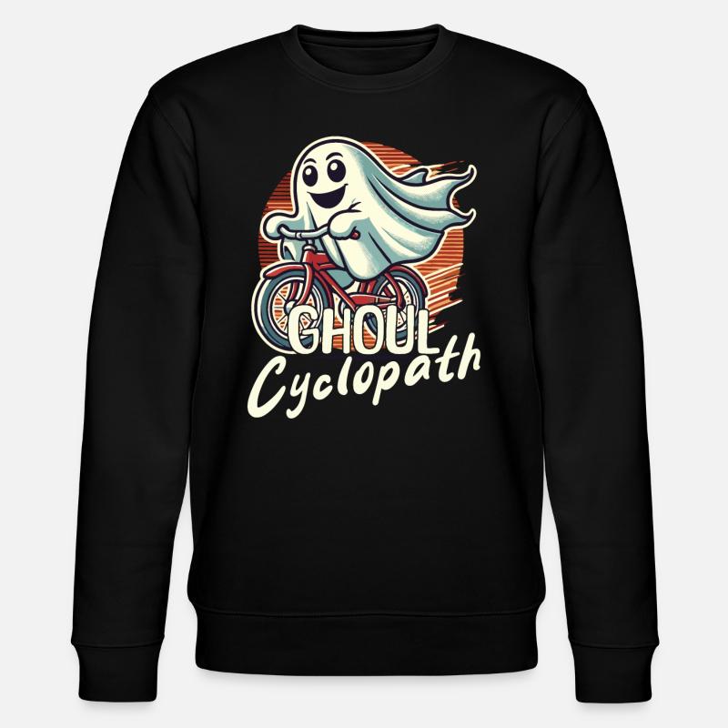 Cycling Ghost Ghoul Cyclopath - Stanley/Stella CHANGER Unisex Organic Sweatshirt - black