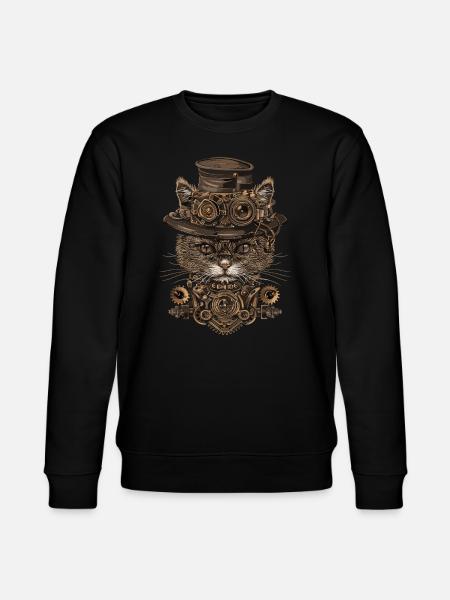 Chat steampunk - Sweat bio CHANGER Stanley/Stella Unisexe - noir