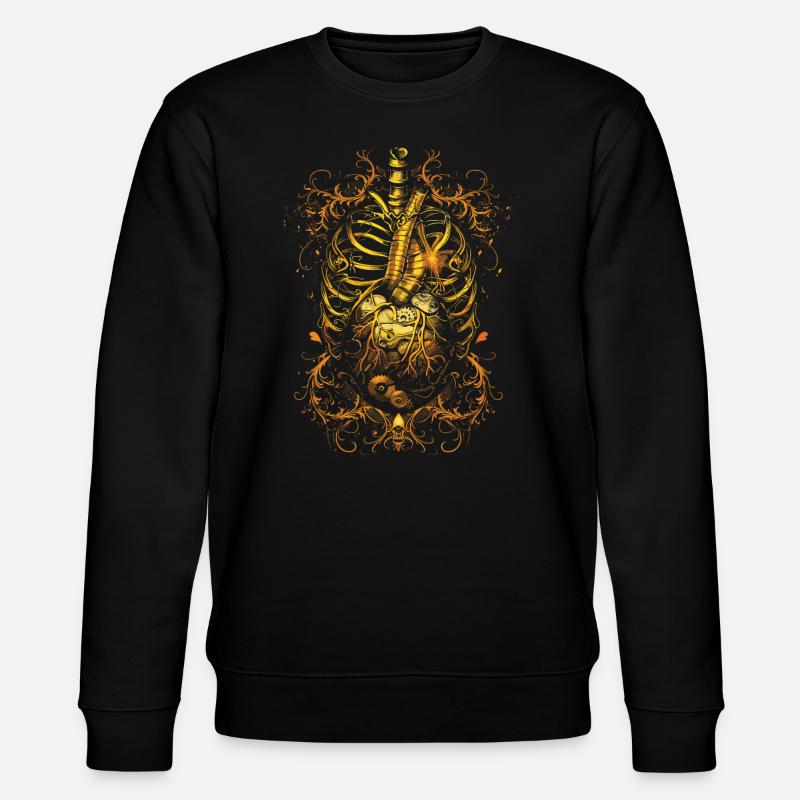 Steampunk Anatomy Steampunk Mechanical - Stanley/Stella Unisex Bio-Sweatshirt CHANGER  - Schwarz