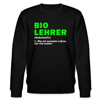 Lehrer Biologie Biolehrer Schule Universität Bio - Stanley/Stella Unisex Bio-Sweatshirt CHANGER  - Schwarz - Vorne - Nik (191cm) & Marisol (170cm)