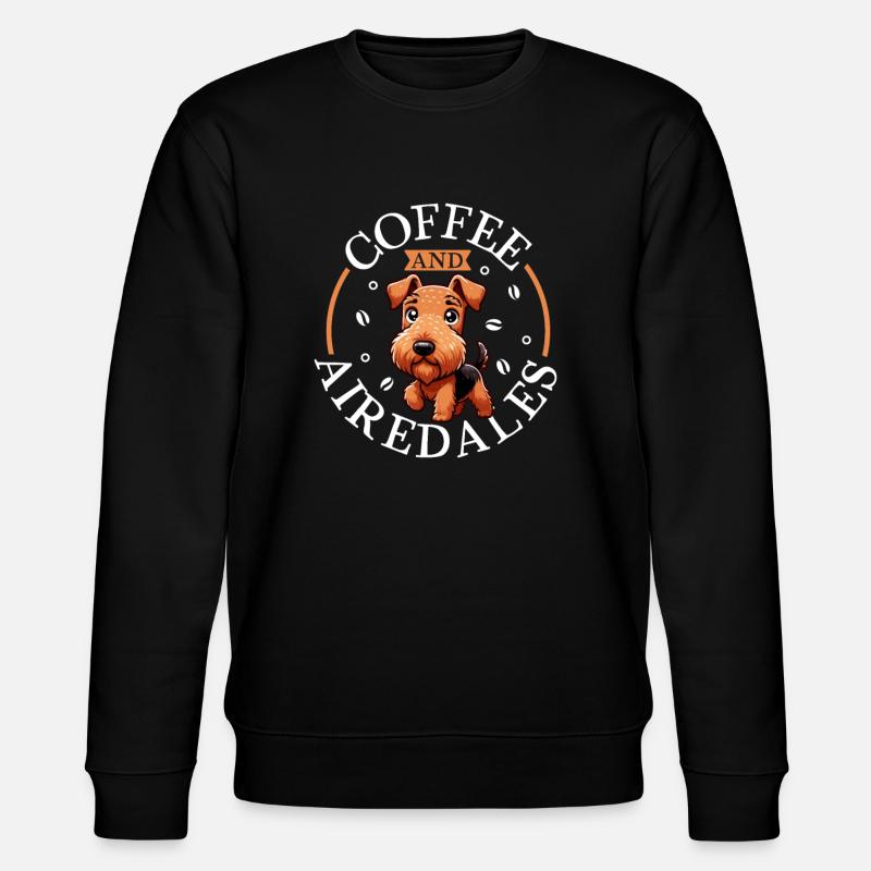 Café et Airedale Terrier - Sweat bio CHANGER Stanley/Stella Unisexe - noir