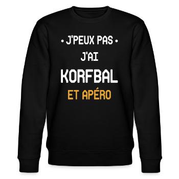 j'peux pas j'ai korfbal et apéro - Sweat bio CHANGER Stanley/Stella Unisexe - noir - Devant - Nik (191cm) & Marisol (170cm)