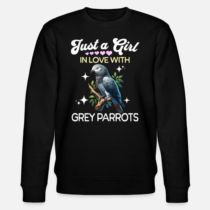 Graupapagei Mädchen Grey Parrot - Stanley/Stella Unisex Bio-Sweatshirt CHANGER  - Schwarz