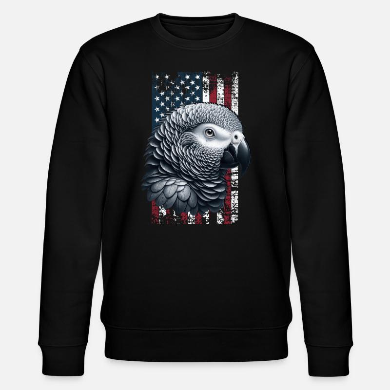 Grey Parrot US Graupapagei - Stanley/Stella Unisex Bio-Sweatshirt CHANGER  - Schwarz