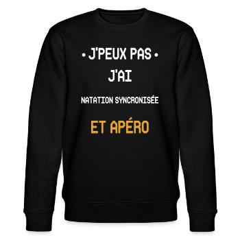 I can't I syncronized swimming and aperitif - Stanley/Stella Unisex Bio-Sweatshirt CHANGER  - Schwarz - Vorne - Nik (191cm) & Marisol (170cm)
