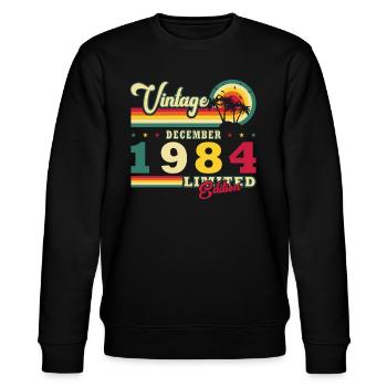 December 1984 Birthday present December 1984 - Stanley/Stella CHANGER Unisex Organic Sweatshirt - black - Front - Nik (191cm) & Marisol (170cm)