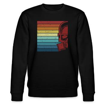 Retro Uran Kernkraftwerk Energie Kernkraft - Stanley/Stella Unisex Bio-Sweatshirt CHANGER  - Schwarz - Vorne - Nik (191cm) & Marisol (170cm)