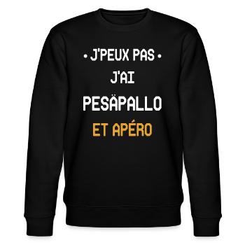 Ich kann nicht Pesäpallo und Aperitif haben - Stanley/Stella Unisex Bio-Sweatshirt CHANGER  - Schwarz - Vorne - Nik (191cm) & Marisol (170cm)