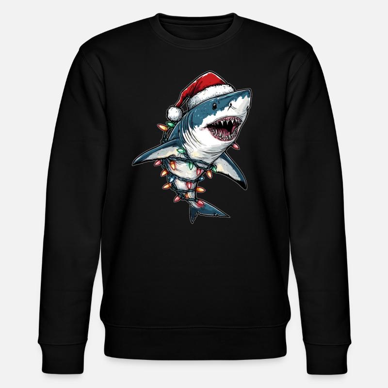 Chapeau de Noël requin Noël - Sweat bio CHANGER Stanley/Stella Unisexe - noir