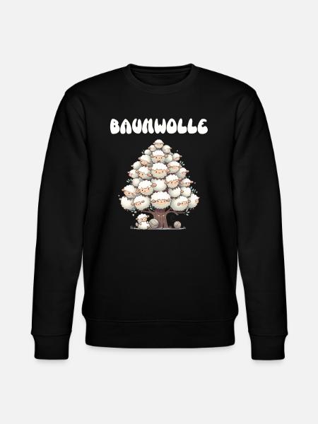 Cotton Sheep Cartoon Funny Sheep Pun - Stanley/Stella CHANGER økologisk unisex-sweatshirt - svart